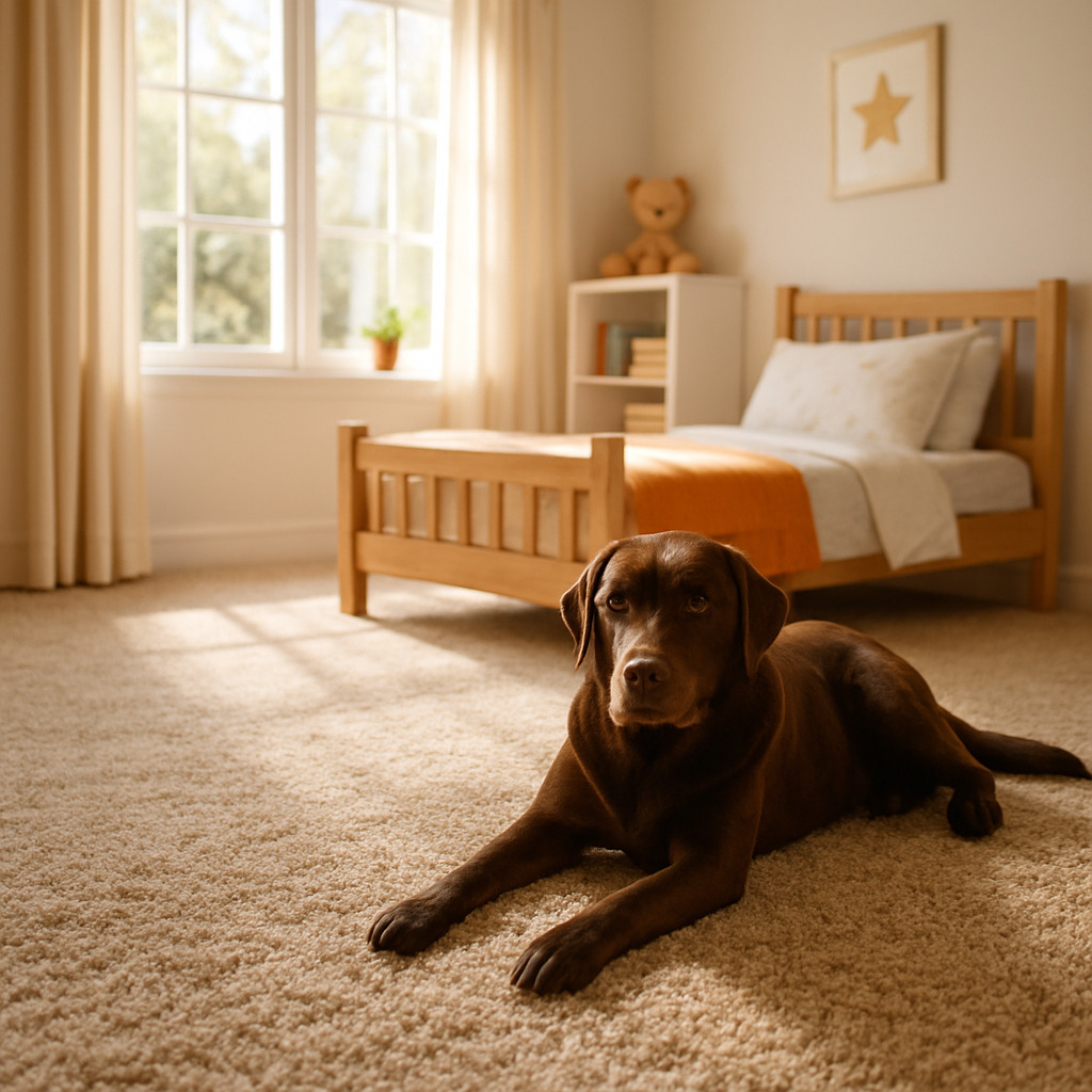 Various flooring samples and professional installation tools